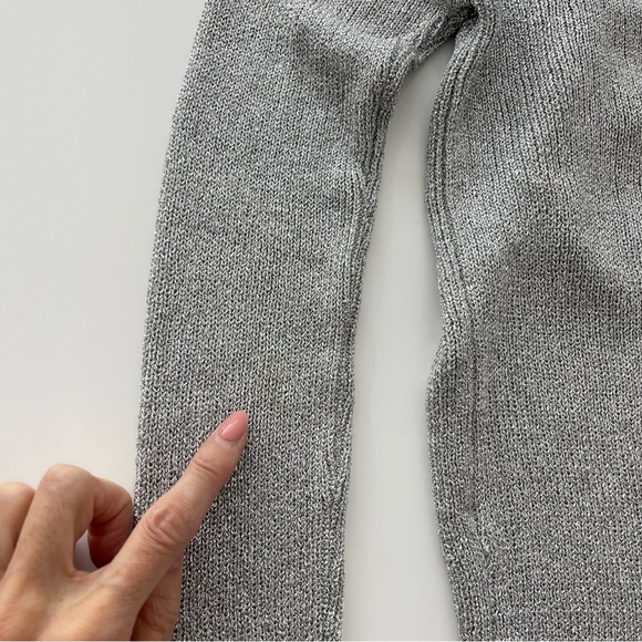 Vintage Metallic Silver Gray Two Piece Knit Set Cardigan and Pants Size S EU38 - Picture 13 of 14